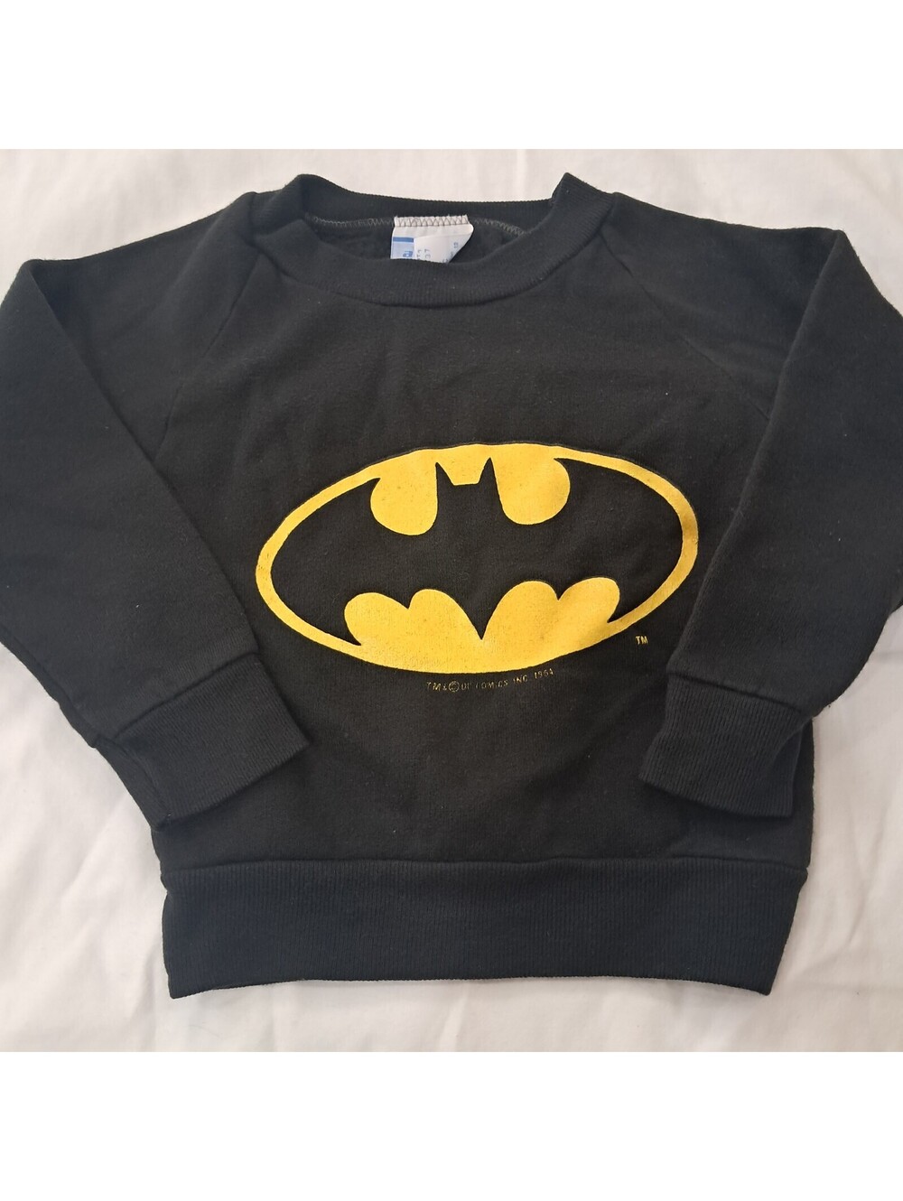Vintage Batman logo sweatshirt sz 4 Allison black long sleeve top 1984 kids READ